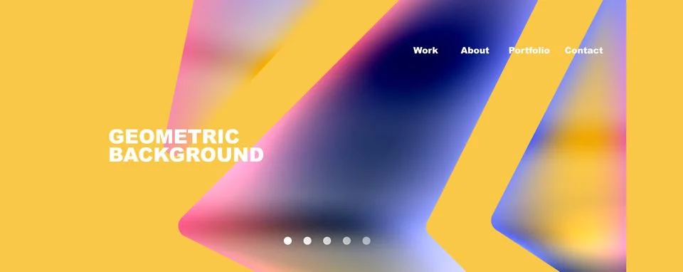 Bright colorful triangular shapes abstract background with fluid color effect Stock Illustration