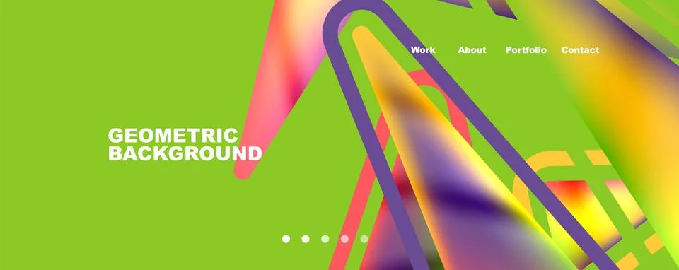 Bright colorful triangular shapes abstract background with fluid color effect 스톡 일러스트