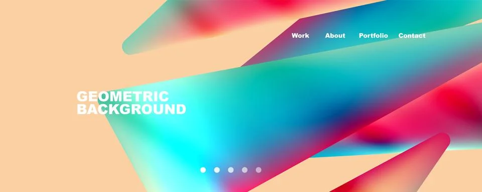 Bright colorful triangular shapes abstract background with fluid color effect 스톡 일러스트