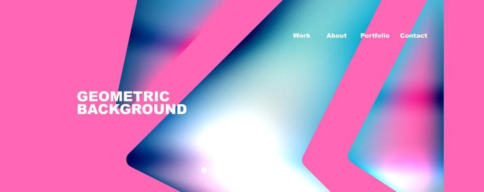 Bright colorful triangular shapes abstract background with fluid color effect イラスト素材