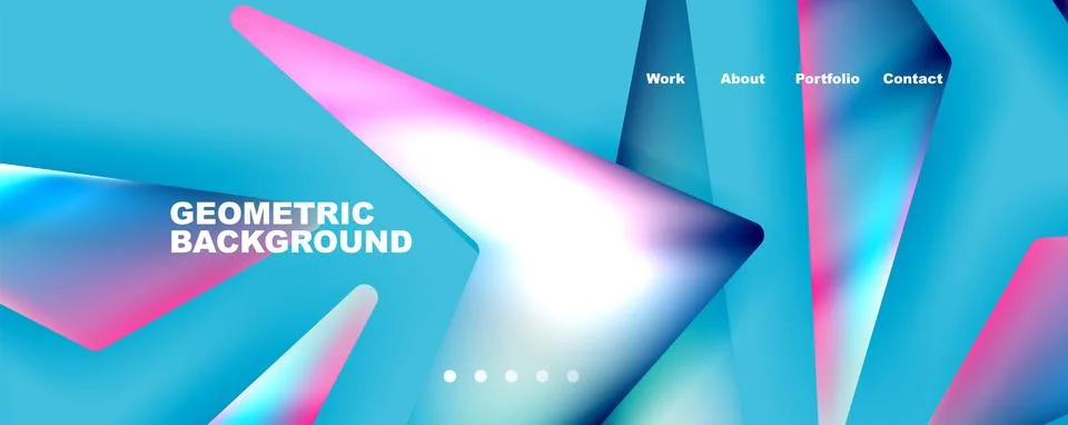 Bright colorful triangular shapes abstract background with fluid color effect Stock Illustration