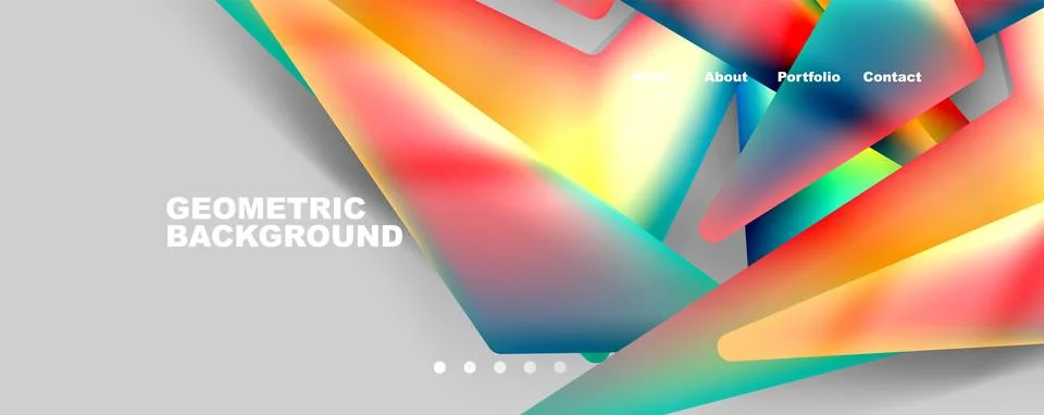 Bright colorful triangular shapes abstract background with fluid color effect イラスト素材