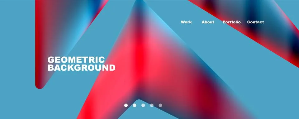 Bright colorful triangular shapes abstract background with fluid color effect Stock Illustration