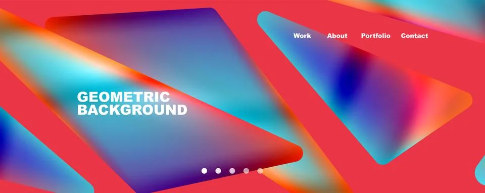 Bright colorful triangular shapes abstract background with fluid color effect Stock Illustration