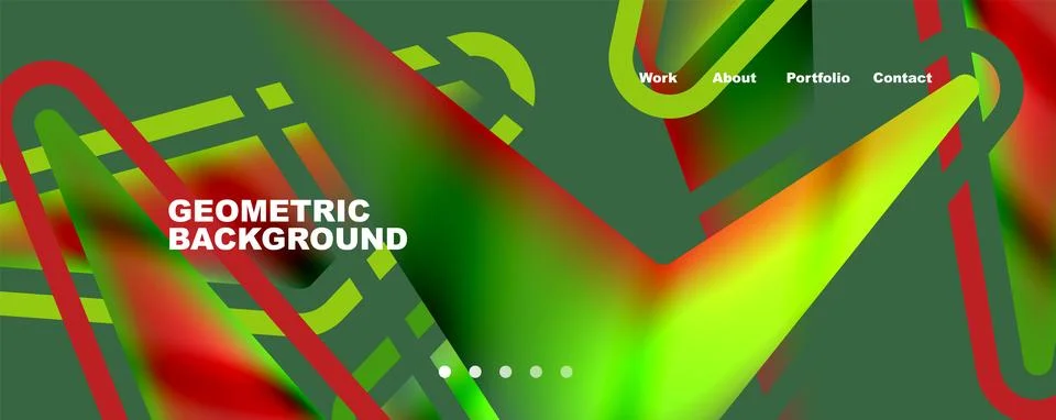 Bright colorful triangular shapes abstract background with fluid color effect Stock Illustration