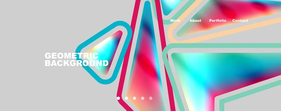 Bright colorful triangular shapes abstract background with fluid color effect Stock Illustration