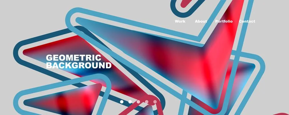 Bright colorful triangular shapes abstract background with fluid color effect Stock Illustration
