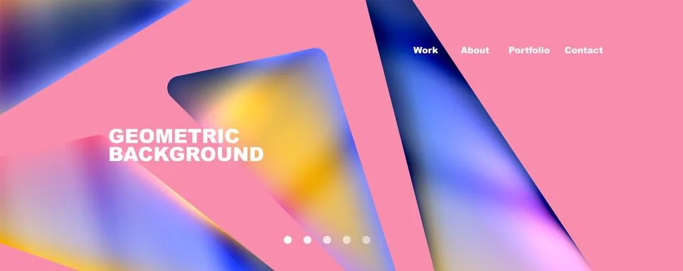 Bright colorful triangular shapes abstract background with fluid color effect Stockillustratie