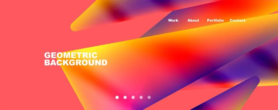 Bright colorful triangular shapes abstract background with fluid color effect Stock Illustration