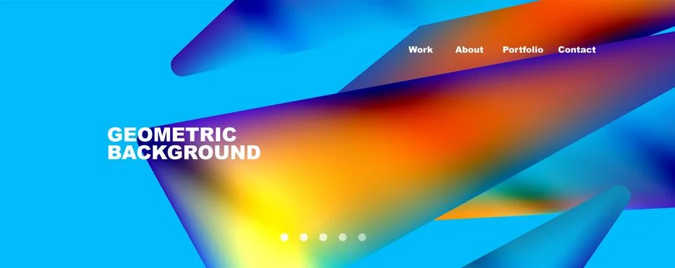 Bright colorful triangular shapes abstract background with fluid color effect Stock Illustration