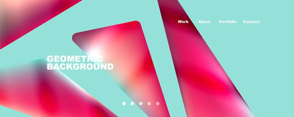 Bright colorful triangular shapes abstract background with fluid color effect Stock Illustration