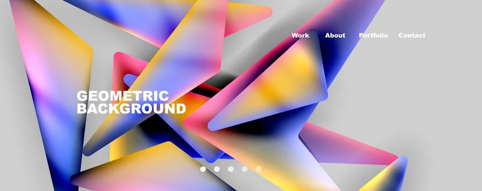 Bright colorful triangular shapes abstract background with fluid color effect Stock Illustration