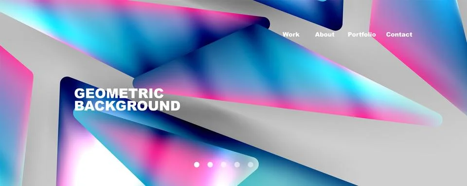 Bright colorful triangular shapes abstract background with fluid color effect 库存插图