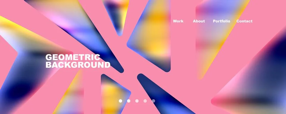 Bright colorful triangular shapes abstract background with fluid color effect 스톡 일러스트