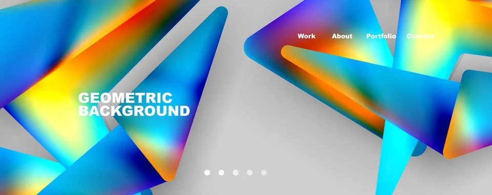 Bright colorful triangular shapes abstract background with fluid color effect Stock Illustration