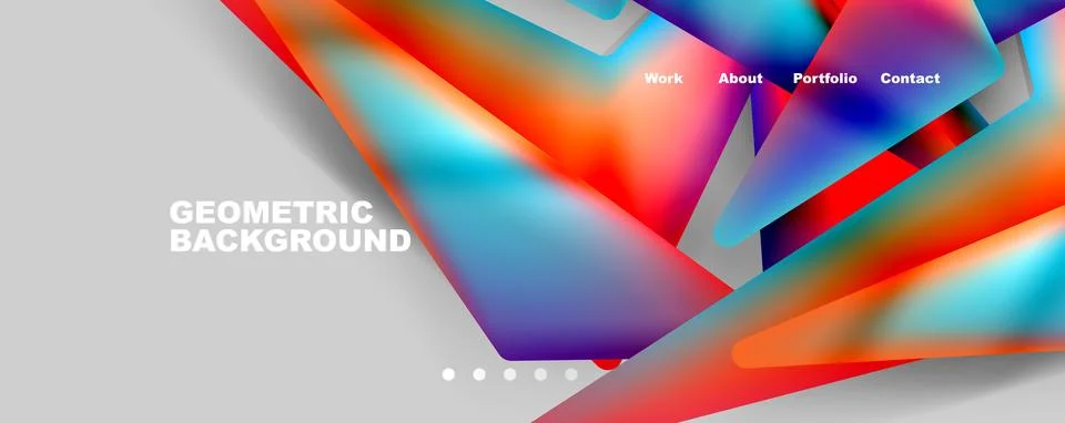 Bright colorful triangular shapes abstract background with fluid color effect Stock Illustration