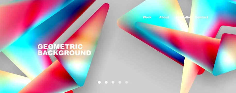 Bright colorful triangular shapes abstract background with fluid color effect Stock Illustration