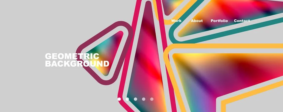 Bright colorful triangular shapes abstract background with fluid color effect Stock Illustration