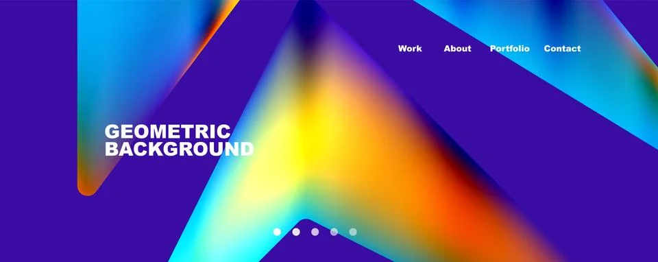 Bright colorful triangular shapes abstract background with fluid color effect Stock Illustration
