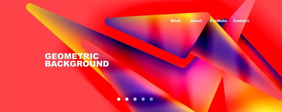 Bright colorful triangular shapes abstract background with fluid color effect Stock Illustration