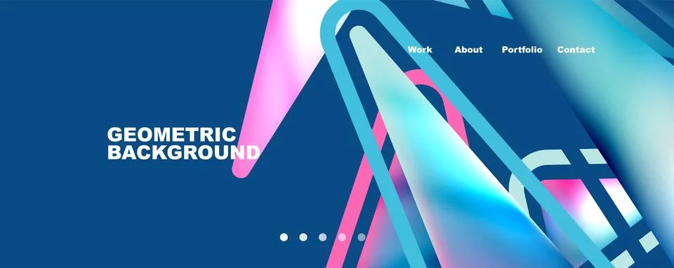 Bright colorful triangular shapes abstract background with fluid color effect Stock Illustration