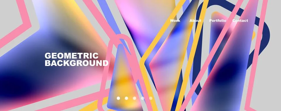 Bright colorful triangular shapes abstract background with fluid color effect 스톡 일러스트