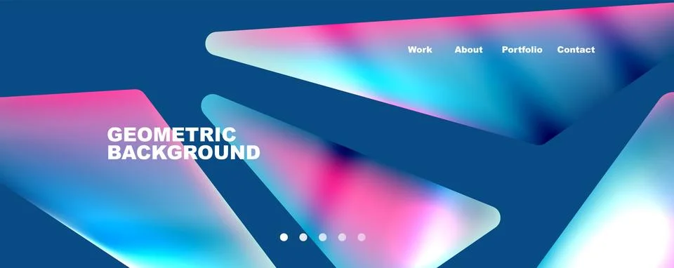 Bright colorful triangular shapes abstract background with fluid color effect 스톡 일러스트