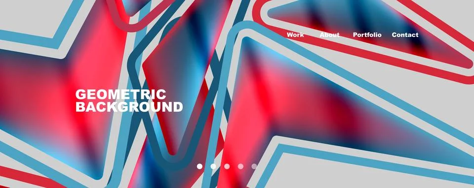 Bright colorful triangular shapes abstract background with fluid color effect 스톡 일러스트