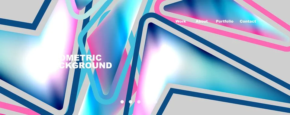 Bright colorful triangular shapes abstract background with fluid color effect 스톡 일러스트