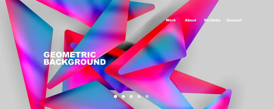 Bright colorful triangular shapes abstract background with fluid color effect Stock Illustration