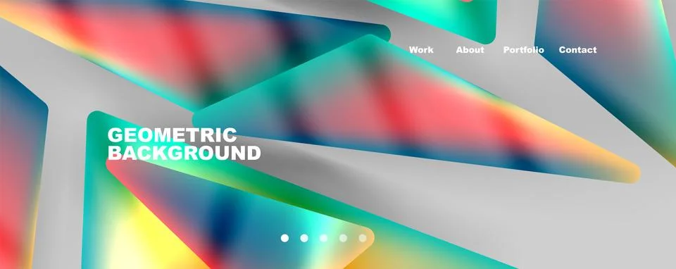 Bright colorful triangular shapes abstract background with fluid color effect Stock Illustration