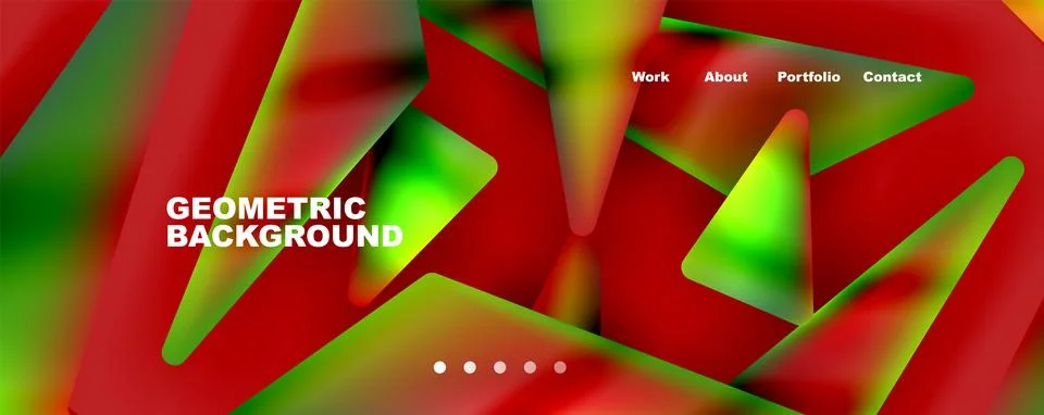Bright colorful triangular shapes abstract background with fluid color effect Stock Illustration