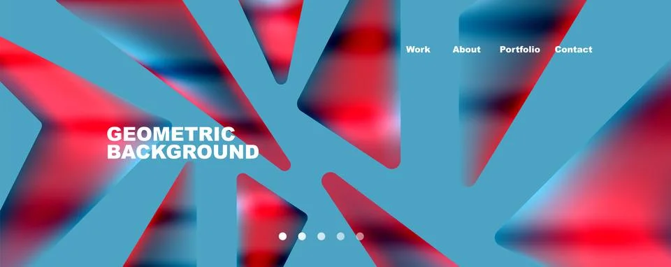 Bright colorful triangular shapes abstract background with fluid color effect Illustrazione stock