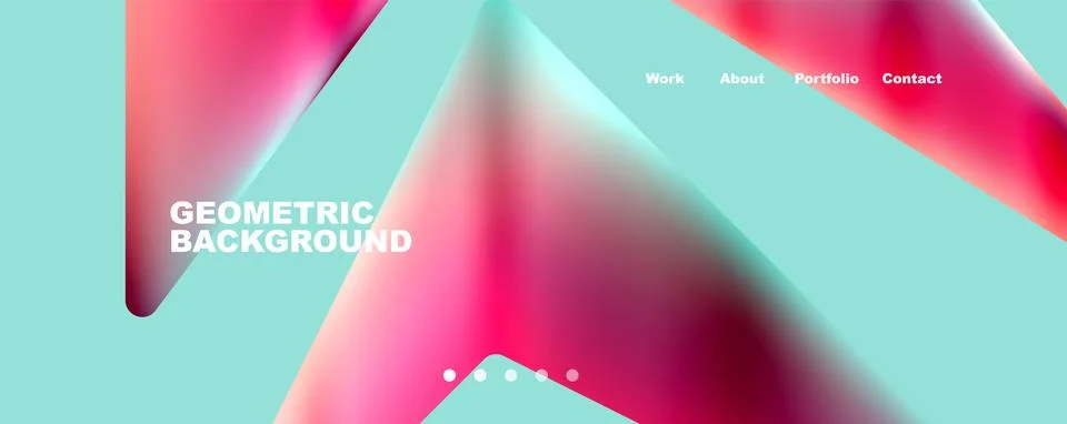 Bright colorful triangular shapes abstract background with fluid color effect Illustrazione stock