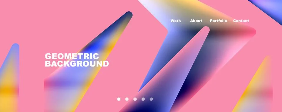 Bright colorful triangular shapes abstract background with fluid color effect Stock Illustration