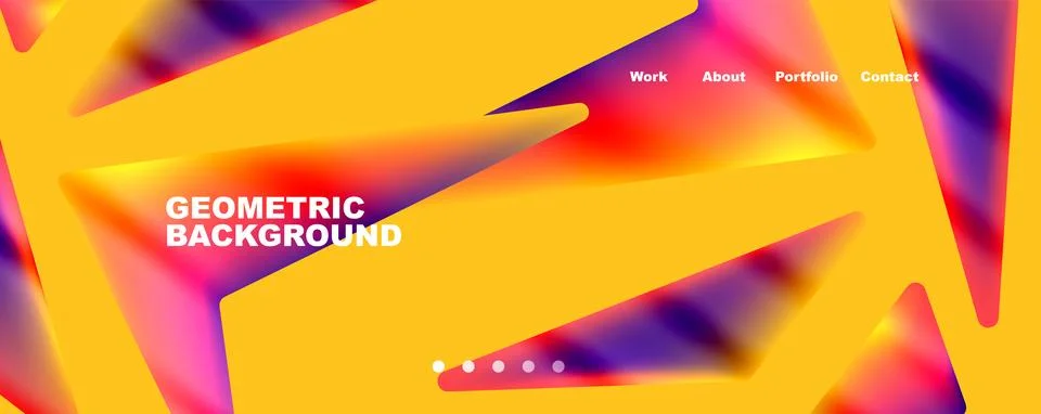 Bright colorful triangular shapes abstract background with fluid color effect Stockillustratie