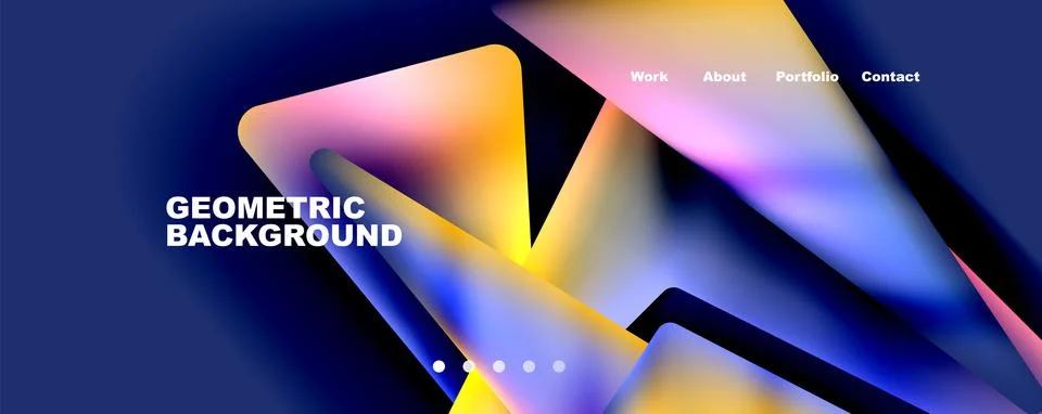 Bright colorful triangular shapes abstract background with fluid color effect 스톡 일러스트