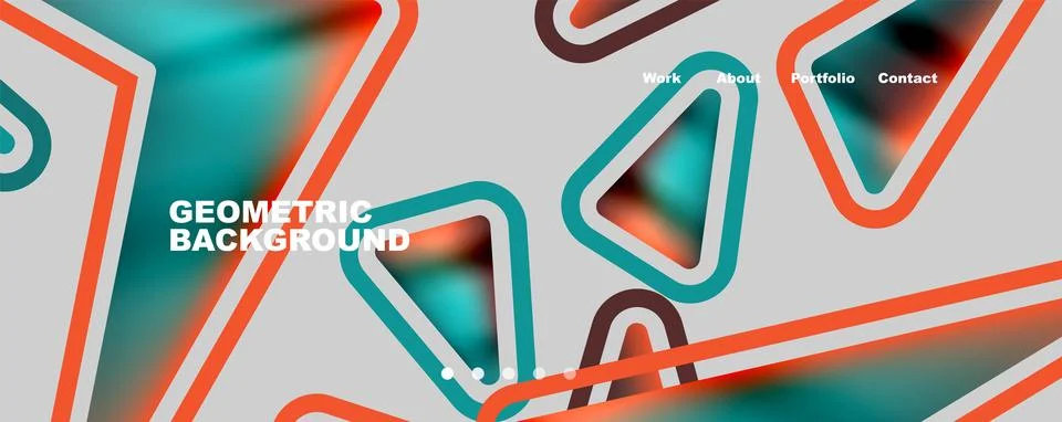 Bright colorful triangular shapes abstract background with fluid color effect 스톡 일러스트