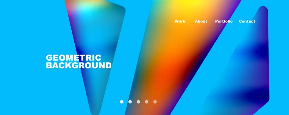 Bright colorful triangular shapes abstract background with fluid color effect 스톡 일러스트