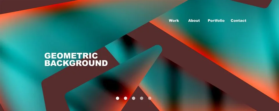 Bright colorful triangular shapes abstract background with fluid color effect Stock Illustration