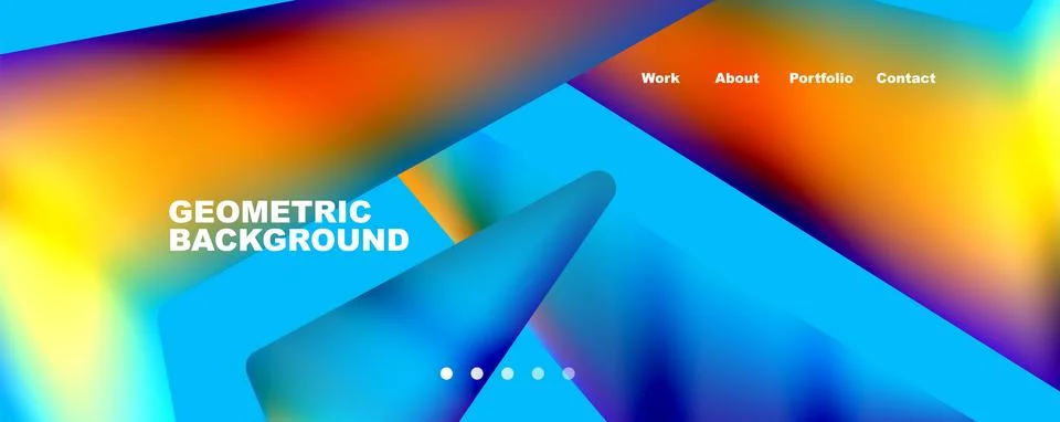 Bright colorful triangular shapes abstract background with fluid color effect Stock Illustration