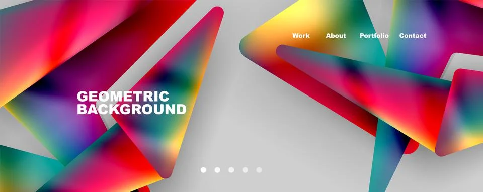 Bright colorful triangular shapes abstract background with fluid color effect Stockillustratie