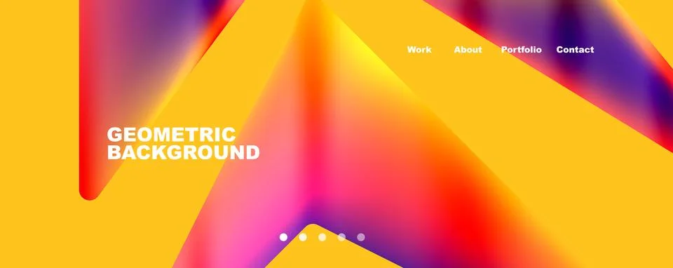 Bright colorful triangular shapes abstract background with fluid color effect Stock Illustration