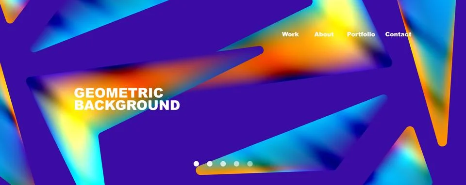 Bright colorful triangular shapes abstract background with fluid color effect 스톡 일러스트
