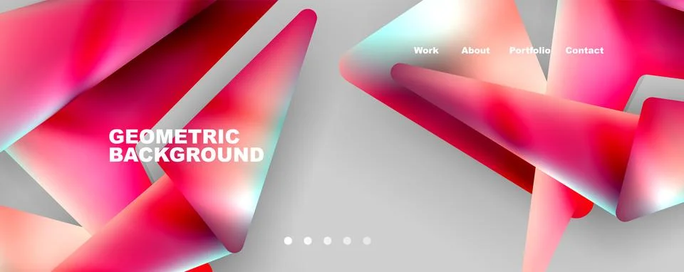 Bright colorful triangular shapes abstract background with fluid color effect 스톡 일러스트