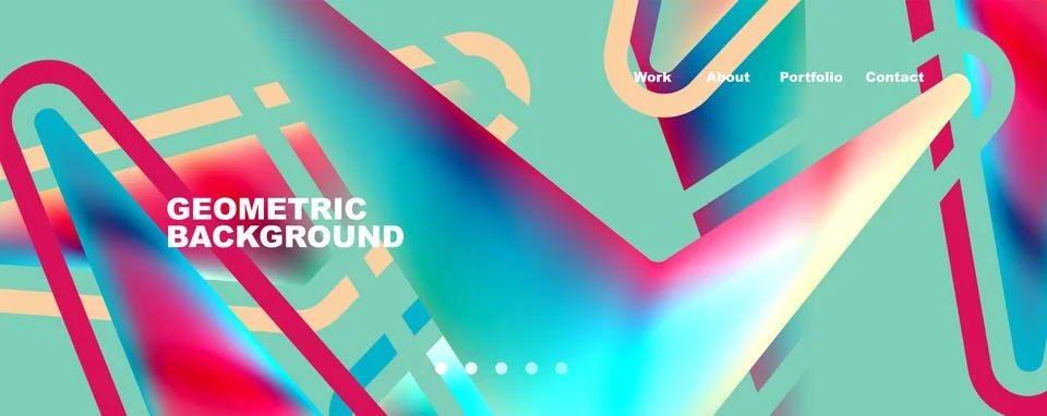Bright colorful triangular shapes abstract background with fluid color effect 스톡 일러스트