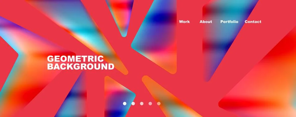 Bright colorful triangular shapes abstract background with fluid color effect 스톡 일러스트