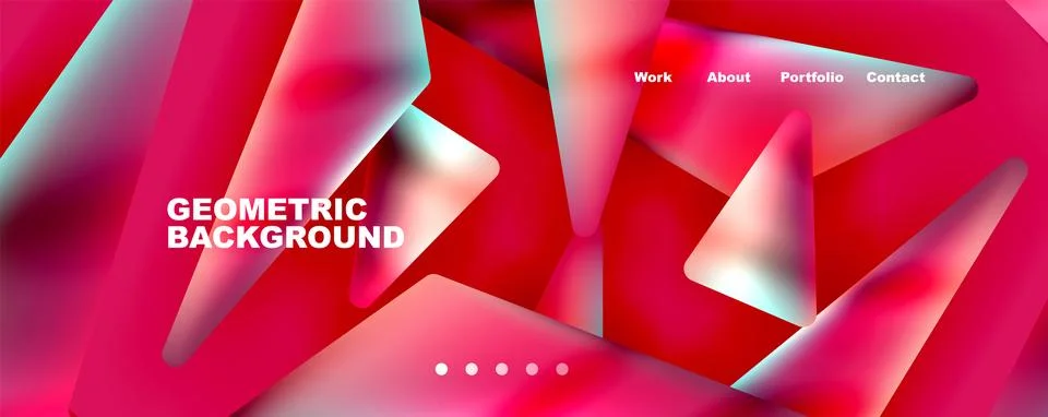Bright colorful triangular shapes abstract background with fluid color effect 스톡 일러스트