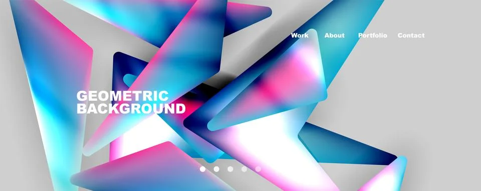 Bright colorful triangular shapes abstract background with fluid color effect Stock Illustration