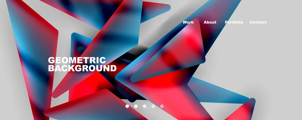 Bright colorful triangular shapes abstract background with fluid color effect Stock Illustration